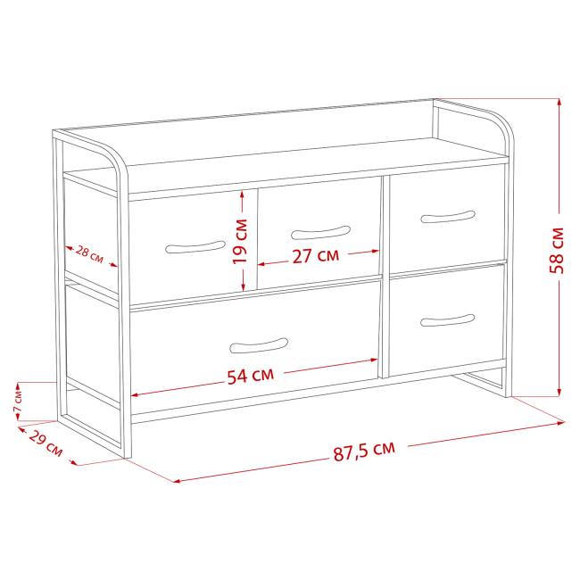 Комод Leset Ноа широкий, Каркас Белый, Светло-серый Белый Светло-серый Комод Leset Ноа широкий, Каркас Белый, Светло-серый Белый Светло-серый