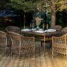 "Амароне" обеденная группа из искусственного ротанга на 6 персон, цвет коричневый