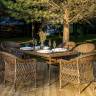 "Амароне" обеденная группа из искусственного ротанга на 6 персон, цвет коричневый