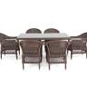 "Амароне" обеденная группа из искусственного ротанга на 6 персон, цвет коричневый