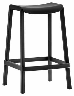 Табурет пластиковый полубарный Dome черный 430х415х650 мм