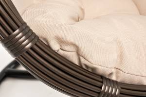 "Венеция" подвесное кресло-кокон из искусственного ротанга, цвет бронзовый с бежевой подушкой