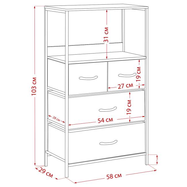 Комод Leset Локи 4 ящ., Коричневый, Бежевый Коричневый Бежевый, светло-коричневый, темно-коричневый