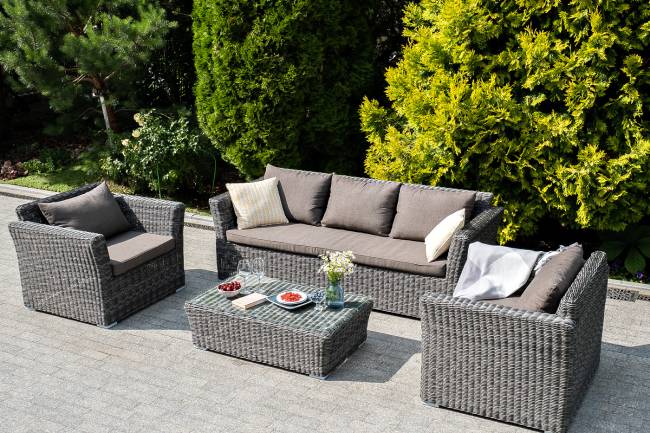 "Капучино" лаунж-зона из искусственного ротанга, цвет графит "Капучино" лаунж-зона из искусственного ротанга, цвет графит