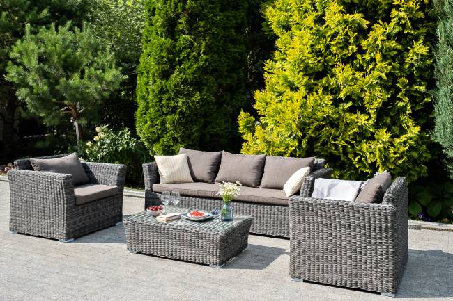 "Капучино" лаунж-зона из искусственного ротанга, цвет графит "Капучино" лаунж-зона из искусственного ротанга, цвет графит