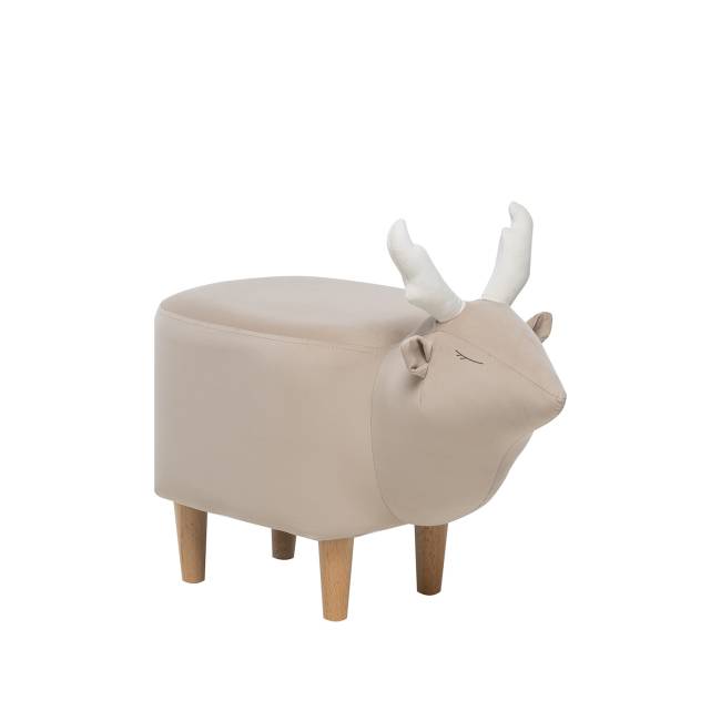 Пуф Leset Оленёнок V18 бежевый, компаньон V01 белый Бук Пуф Leset Оленёнок V18 бежевый, компаньон V01 белый Бук