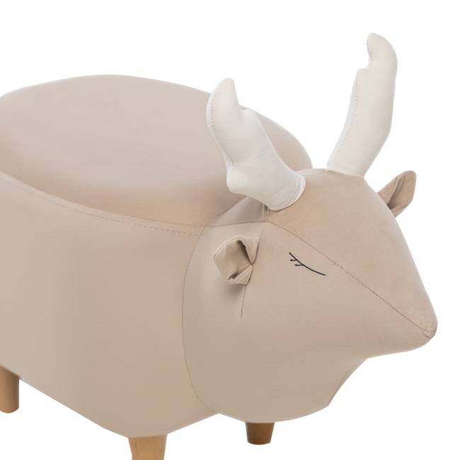 Пуф Leset Оленёнок V18 бежевый, компаньон V01 белый Бук Пуф Leset Оленёнок V18 бежевый, компаньон V01 белый Бук