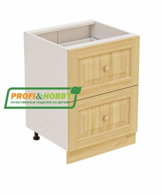 Тумба 2 ящика 600х530х720 + фасад сосна бесцветный лак Тумба 2 ящика 600х530х720 + фасад сосна бесцветный лак