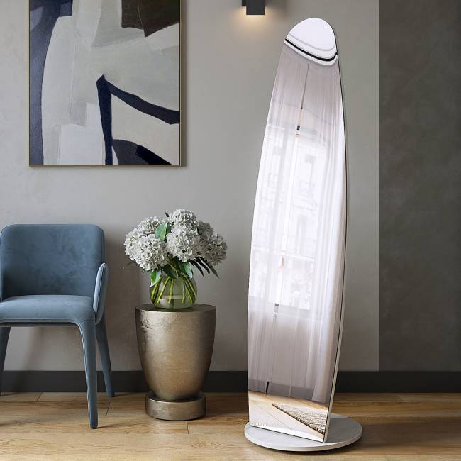 Зеркало напольное Стелла 1 дуб крафт белый 157,8 см х 40,4 см