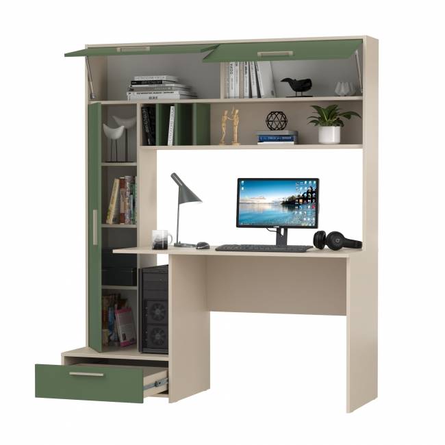 Стол письменный Лайт 03.243Н цвет сатин/дымчатый зелёный Стол письменный Лайт 03.243Н цвет сатин/дымчатый зелёный