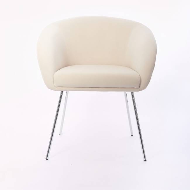 Дизайнерский стул Elegans бежевый, основание хром