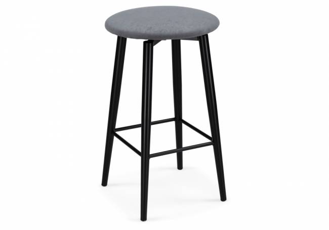 Барный стул Гангток крутящийся сильвер / черный матовый