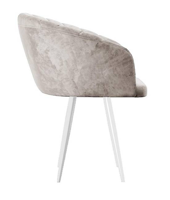 Стул DikLine 442 поворотный, M02 бежевый, ножки белые Стул DikLine 442 поворотный, M02 бежевый, ножки белые