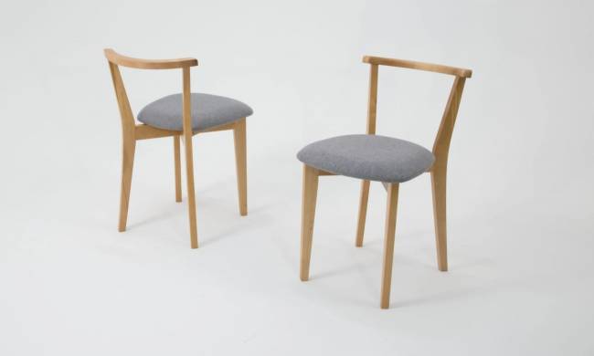 Стол Сканди К 100 натур со стульями Франк натур рогожка серый