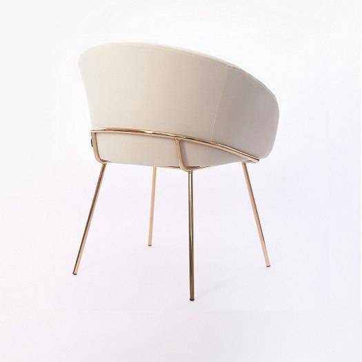 Дизайнерский стул Элегия бежевый, основание золото