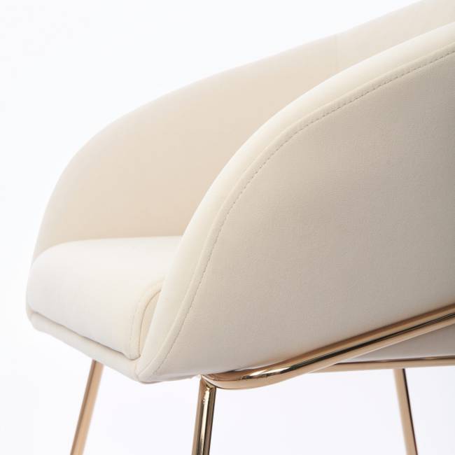 Дизайнерский стул Элегия бежевый, основание золото