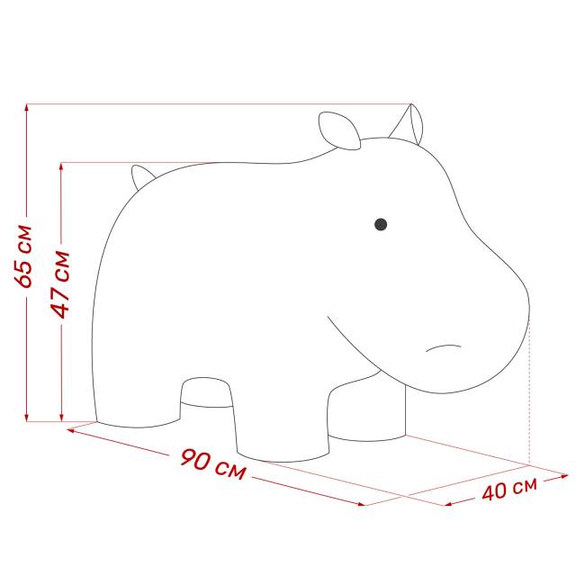 Пуф Leset Бегемот Премиум Omega 22, компаньон Omega 02