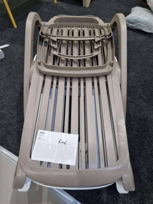 Шезлонг-лежак пластиковый Eden тортора 1700-1945х710х850 мм