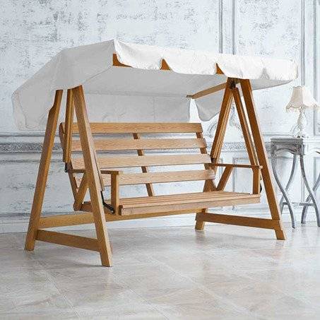 Качели из дерева "Floresta" Cappuccino (из лиственницы) 3-х местные Качели из дерева "Floresta" Cappuccino (из лиственницы) 3-х местные