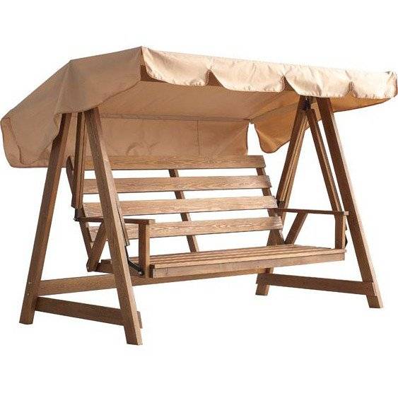 Качели из дерева "Floresta" Cappuccino (из лиственницы) 3-х местные Качели из дерева "Floresta" Cappuccino (из лиственницы) 3-х местные