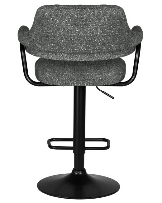 Стул барный DOBRIN CHARLY BLACK, серый твид (LEO11)