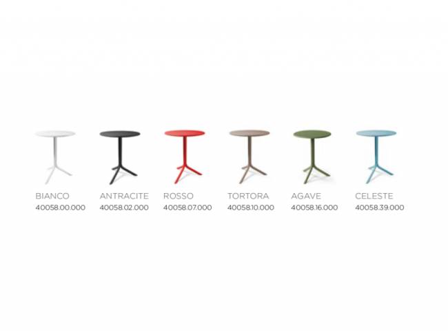 Стол пластиковый обеденный Spritz + Spritz Mini красный Ø605х400-765 мм