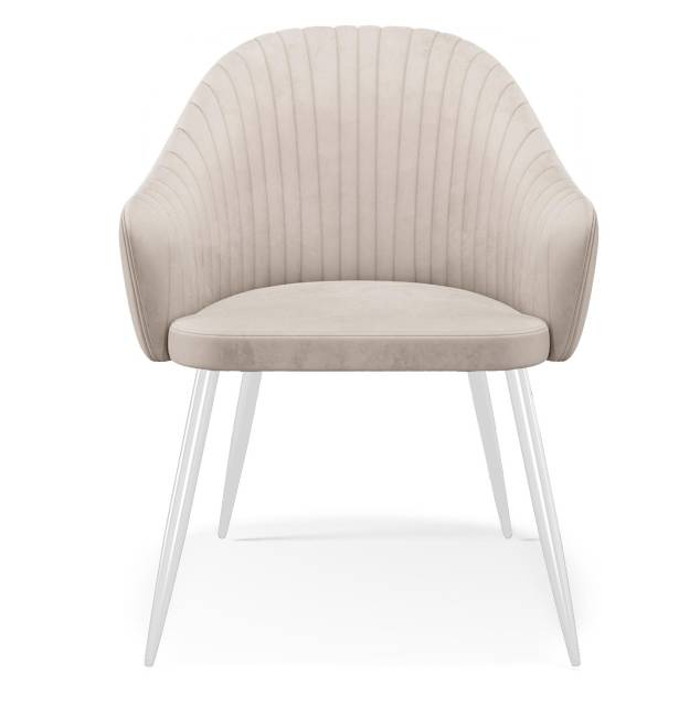 Стул DikLine 439 поворотный, C103 крем, ножки белые Стул DikLine 439 поворотный, C103 крем, ножки белые