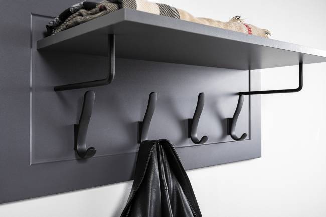 Мебельная стенка для прихожей Остин № 61 цвет серый графит/дуб крафт золотой Мебельная стенка для прихожей Остин № 61 цвет серый графит/дуб крафт золотой