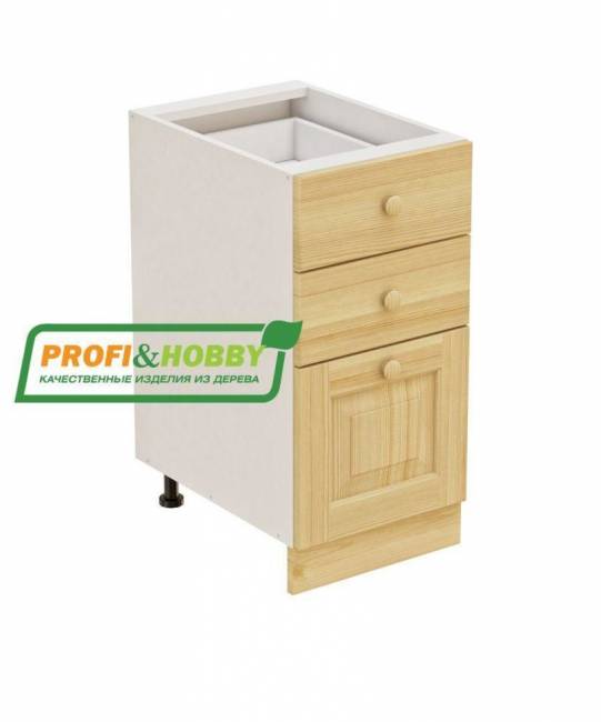 Тумба 3 ящика 400х530х720 + фасад сосна бесцветный лак Тумба 3 ящика 400х530х720 + фасад сосна бесцветный лак