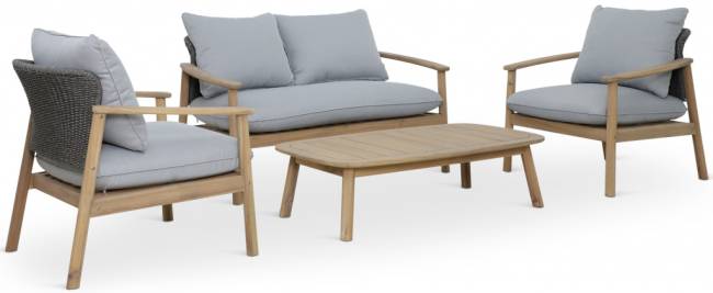 Диван деревянный двухместный с подушками Freeport песочный, угольный, серый 1375х771х740 мм Диван деревянный двухместный с подушками Freeport песочный, угольный, серый 1375х771х740 мм