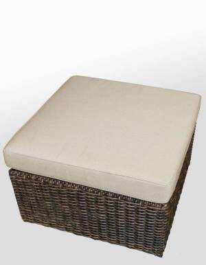 Пуфик / Кофейный столик "Малага", из искусственного ротанга, коричневый, черный, белый