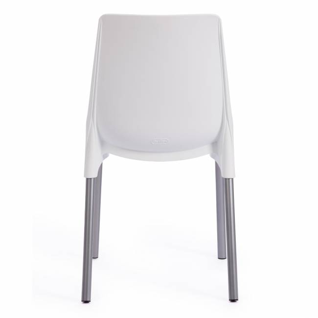 Стул GENIUS (mod 75) металл/пластик, 46x56x84cм, белый/ножки хром (Комплект из 4 шт.) белый металл/пластик