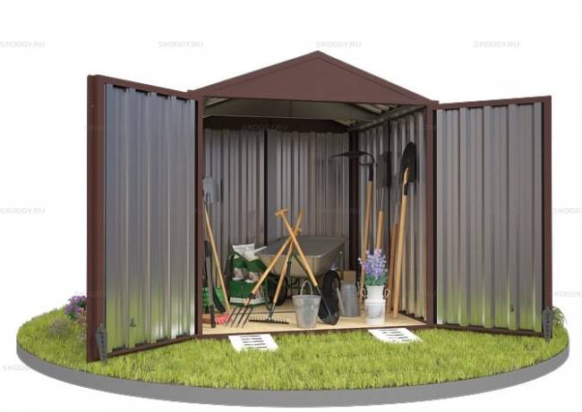Хозблок SKOGGY секционный с двускатной крышей 2 х 2 м, шоколадный Хозблок SKOGGY секционный с двускатной крышей 2 х 2 м, шоколадный