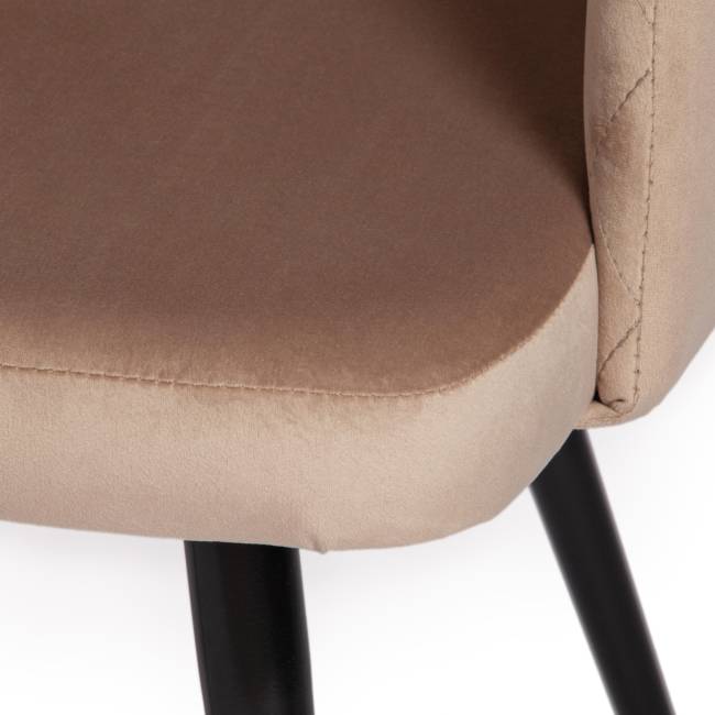 Кресло Валькириа/Valkyria (мод. 711) ткань/металл, 55х55х80см, бежевый бархат 5/черный (Комплект из 4 шт.) бежевый ткань/металл