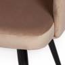 Кресло Валькириа/Valkyria (мод. 711) ткань/металл, 55х55х80см, бежевый бархат 5/черный (Комплект из 4 шт.) бежевый ткань/металл