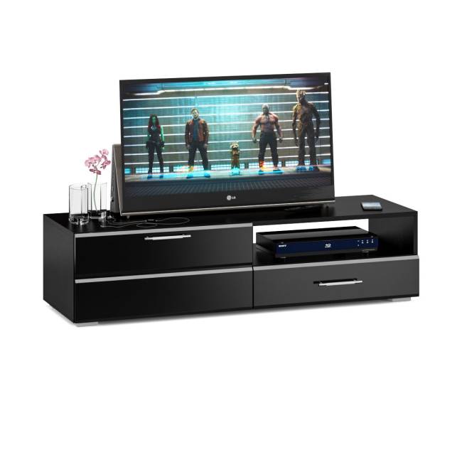 Мебель для спальни Стандарт № 4 с кроватью 800 цвет венге/фасады ТВ тумбы МДФ чёрный глянец