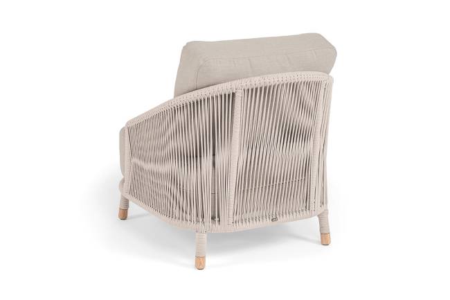 "Верона" кресло плетеное из роупа, каркас алюминий белый муар, роуп бежевый круглый, ткань бежевая 15052 "Верона" кресло плетеное из роупа, каркас алюминий белый муар, роуп бежевый круглый, ткань бежевая 15052