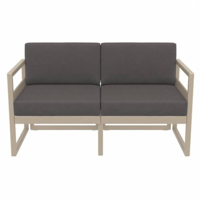 Комплект пластиковой мебели Mykonos бежевый, темно-серый Комплект пластиковой мебели Mykonos бежевый, темно-серый