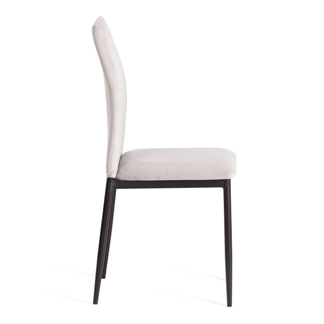 Стул CAPRI (mod. 39) металл, вельвет, 49.5 х 41 х 93,5 см, Light grey (светло-серый) HLR14 / черный (Комплект из 4 шт.) Light grey (светло-серый) HLR14 / черный металл, вельвет