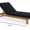 Шезлонг-лежак деревянный с матрасом Southbank натуральный, черный 1840х650х835 мм Шезлонг-лежак деревянный с матрасом Southbank натуральный, черный 1840х650х835 мм
