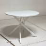 Стол ДАРИО D100 Белый, стекло/ Белый каркас М-City