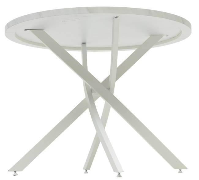 Стол ДАРИО D100 Белый, стекло/ Белый каркас М-City