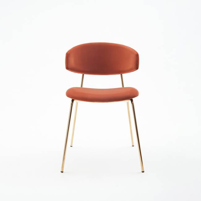 Дизайнерский стул FIT терракотовый, основание золото