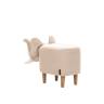 Пуф Leset Слоник V18 бежевый, компаньон V01 белый Бук