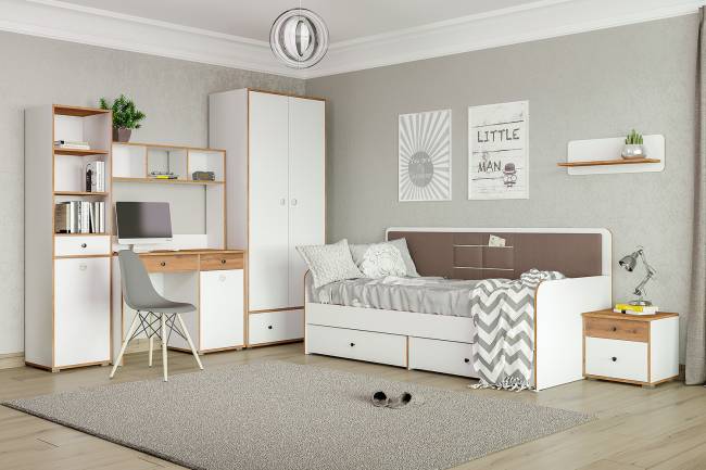 Шкаф для одежды Вуди 13.138 цвет белый премиум/дуб крафт золотой Шкаф для одежды Вуди 13.138 цвет белый премиум/дуб крафт золотой