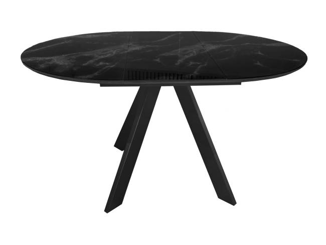 Стол DikLine SFC110 d1100 стекло Оптивайт Черный мрамор/подстолье черное/опоры черные