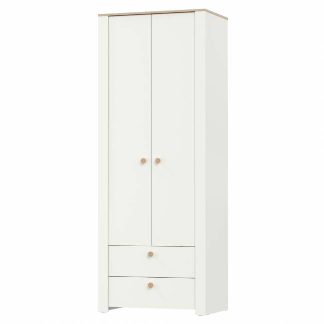 Шкаф для одежды с ящиками Джастин 13.339 цвет белый шагрень/дуб белый эксклюзив