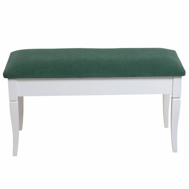 Банкетка Вивальди М с ящиком белый, ткань зеленый Банкетка Вивальди М с ящиком белый, ткань зеленый