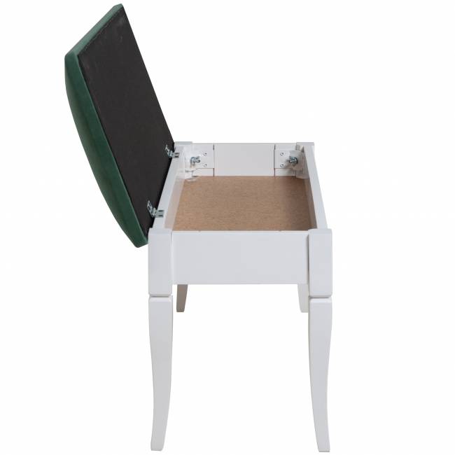 Банкетка Вивальди М с ящиком белый, ткань зеленый Банкетка Вивальди М с ящиком белый, ткань зеленый