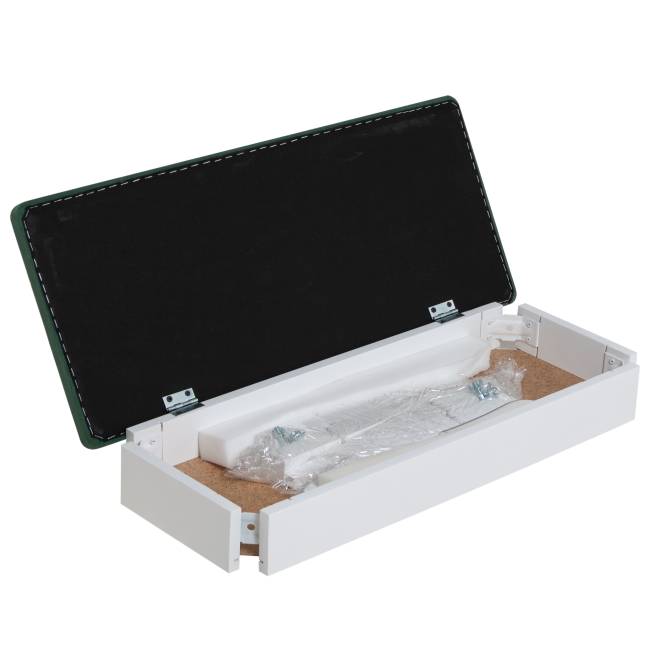 Банкетка Вивальди М с ящиком белый, ткань зеленый Банкетка Вивальди М с ящиком белый, ткань зеленый